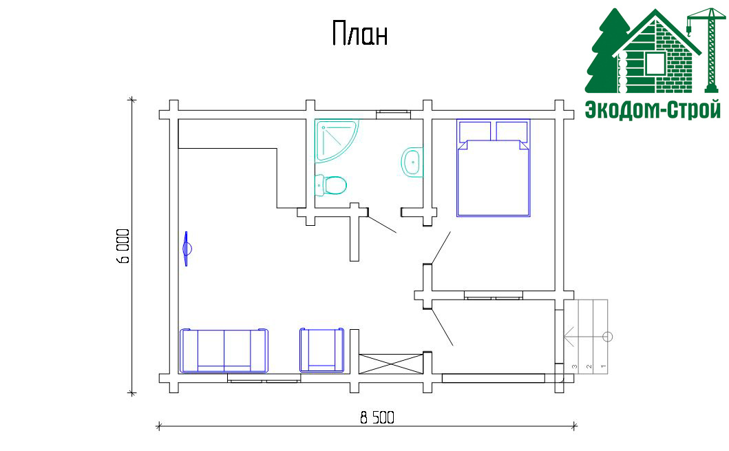 Дом из бруса Геленджик-1 План