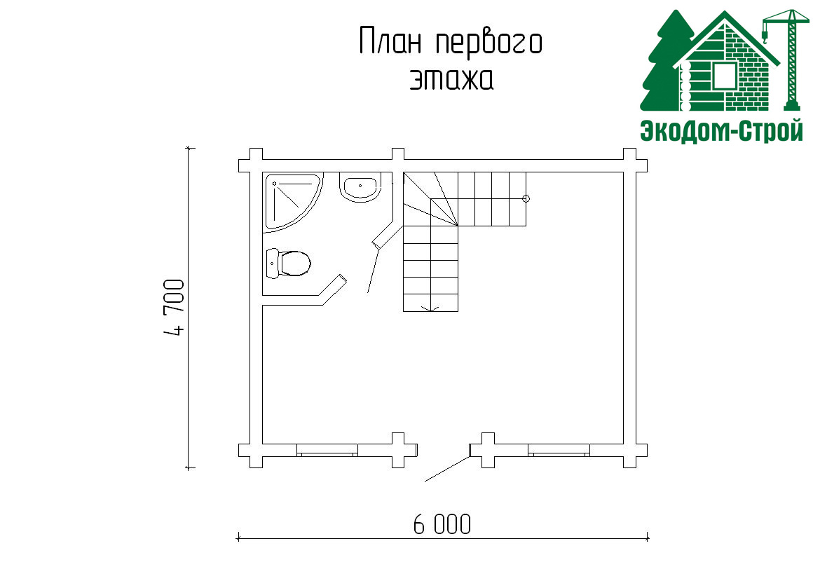 Дом из бруса Ейск-2 План первого этажа