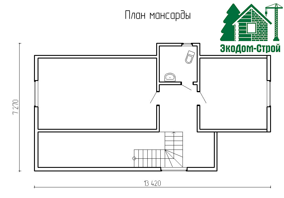 Рубленый дом Сочи-1 План мансарды