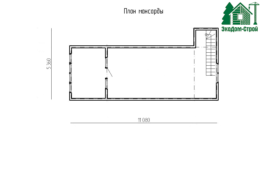 Дом из сруба Армавир-5 План мансарды