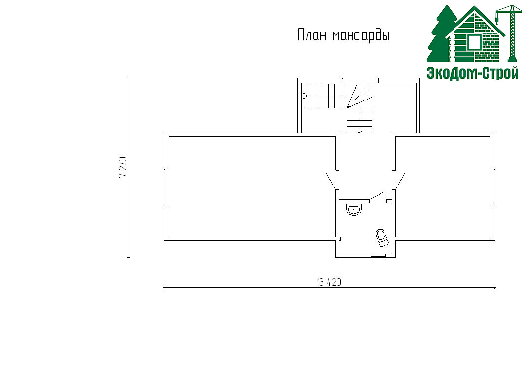Дом из сруба Батайск-2 План мансарды
