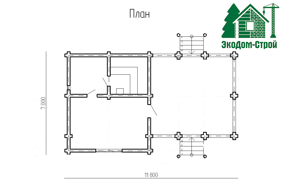 Баня из бруса Волгоград-5 План